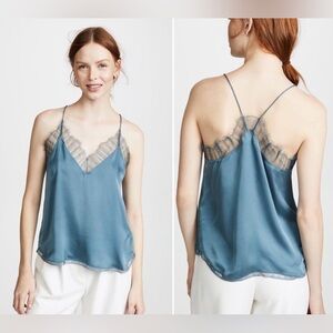 IRO Berwyn 21S Blue Denim Genuine Silk Camisole Layering Cami Rococo
